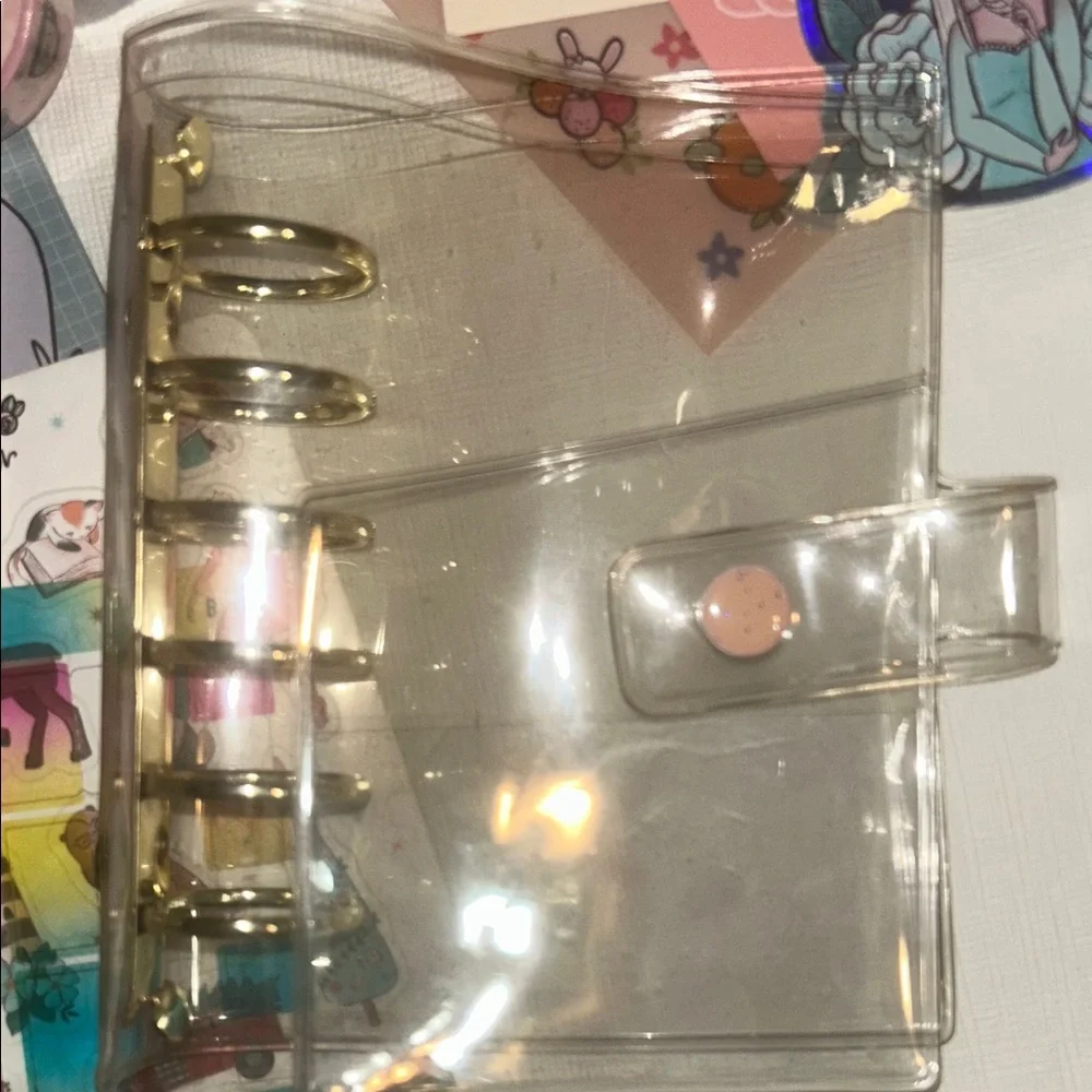 Transparent Planner with Pink Accents gold rings from create with pen bundle